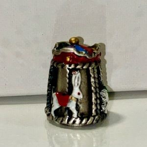 Nicholas Gish Spinning Pewter Rabbit Carousel Thimble